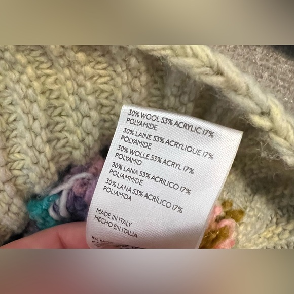 Anthropologie TEXTURED CARDIGAN SWEATER IN A BEAUTIFUL RAINBOW YARN WOOL BLEND - Picture 11 of 12